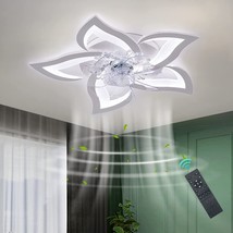 Bevenus Low Profile Ceiling Fan With Lights,110V Modern Dimmable Flower Shape - £75.93 GBP