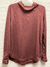 Athleta Womens Pullover Hoodie Burgundy Stretch Thumb Holes Comfy Cozy M - £10.13 GBP