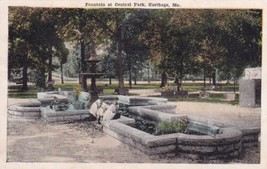 Fountain Central Park Carthage Missouri MO 1920 Postcard C16 - £2.38 GBP