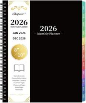 2026 Monthly Planner Jan–Dec, 8x10" Calendar with Tabs, Notes &amp; Back Pocket - $5.30