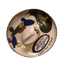 c1940 Tlaquepaque Mexican Folk Pottery Carta Blanca Beer Advertising Ashtray Som - £191.34 GBP