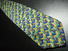Ermenegildo Zegna Disegno Esclusivo Neck Tie Greens Blues Made in Italy - £10.14 GBP
