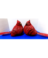 NEW Large Red Cardinals Birds Statue Figurine Home Decor Holiday Winter - £66.54 GBP