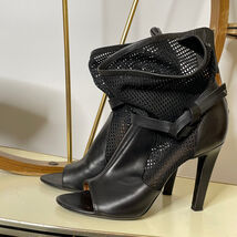 WOW Amazing Viktor &amp; Rolf High Heel Peep Toe Leather Mesh Ankle Boots Bo... - $917.16