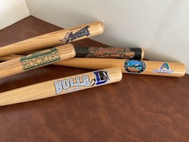 Mini Baseball Bat Lot of 5 - Angels, Dbacks, Rockies, Durham.., 18” Wooden Bats - $14.40