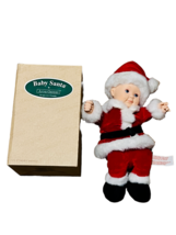 Anne Geddes Doll Baby Santa Claus nib box vtg Christmas figurine enesco holiday - $39.55