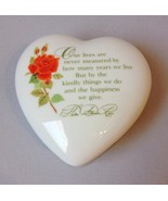 Heart Trinket Jewelry Treasure Box Poem Rose Keepsake Collection White P... - $24.00