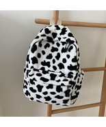 Women Plush Backpack School Shoulder Bag Animal Cow Pattern Travel Rucks... - £22.15 GBP