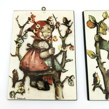 2 Vintage Hummel Wall Plaques Boy and Girl in Tree Wall Art Decor - $24.49