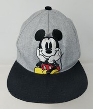 Walt Disney Mickey Mouse Snapback Baseball Hat Cap Hat Large Blockhead VTG - £16.06 GBP