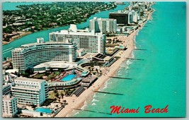 Aerial View Looking North Miami Beach Florida FL UNP Chrome Postcard F10 - £2.18 GBP