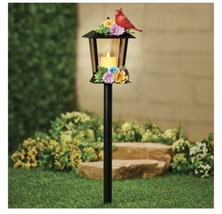 5&quot;L x 5&quot;W x 23 1/2&quot;H Solar Powered Lantern With Red Cardinal Purched On Top (col - £142.43 GBP