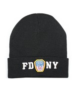 FDNY Winter Hat Police Badge Fire Department Of New York City Black &amp; Wh... - £10.98 GBP
