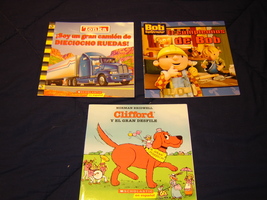 3 New Spanish Books-Clifford Big Red Dog/Bob Builder/Tonka Trucks - $6.49