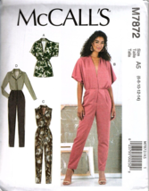 McCall&#39;s M7872 Misses 6 to 14 Jumpsuit and Rompers Uncut Sewing Pattern - £12.35 GBP