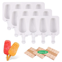 3 Pack 4 Cell Silicone Ice Cream Mold Diy Frozen Dessert Juice Popsicle ... - £20.77 GBP