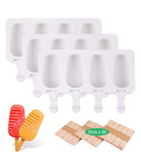 3 Pack 4 Cell Silicone Ice Cream Mold Diy Frozen Dessert Juice Popsicle ... - £20.53 GBP