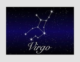 Virgo Zodiac Sign Canvas Print Virgo Gift Astrology Art Zodiac Print Virgo Wall  - £39.38 GBP