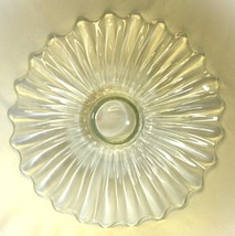 Clear Glass Footed Wavy Serving Platter Scalloped Edges Vintage - £29.20 GBP