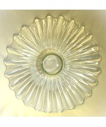 Clear Glass Footed Wavy Serving Platter Scalloped Edges Vintage - £28.84 GBP