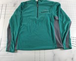 The North Face Fleece Pullover Mens Teal Blue Quarter Zip Embroidered Logo - $14.89