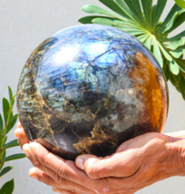 Sfera pietra cristallo LABRADORITE verde decorazione guarigione meditazi... - $804.93
