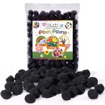 150Pcs 1 Inch Black Pom Poms Arts And Crafts Pom Poms Balls For Diy Art ... - £10.20 GBP