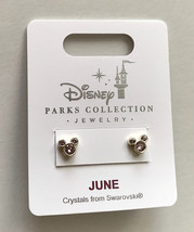 Disney Parks Mickey Mouse Lt Amethyst June Faux Birthstone Stud Earrings NEW - $32.90
