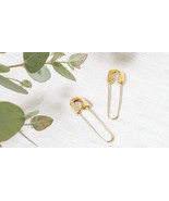 Safety Pin Earrings, Dangle Earrings | 14k Gold Plated Earrings | Safety... - £15.70 GBP
