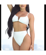 Fashion Nova Vacation Tans White 2 Piece Bikini Size Medium NEW - £18.88 GBP