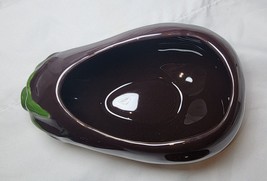 Pottery Barn Barbara Eigen Design Eggplant Open Bowl 6.5&quot; L x 4&quot; W x 3&quot; H Purple - £18.64 GBP