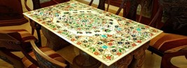 6&#39;x4&#39; Marble Top Dining Living Room Table Top Inlay Marquetry Garden Decor E771A - £10,616.53 GBP