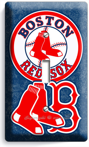 BOSTON RED SOX BASEBALL TEAM SINGLE LIGHT SWITCH WALL PLATE MAN CAVE ROOM DECOR