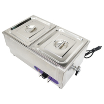 US Stock 110V 1.5KW 2-Pan Commercial Hot Dog Steamer &amp; Bun Warmer Kitchen Supply - £176.01 GBP