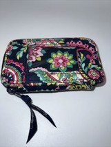 Vera Bradley Wallet With ID Card Window Card Holder Drk Blue Pink Teal Floral - £12.78 GBP