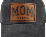 Mom Est 2024 Hat for Women, Funny Adjustable Cotton New Mama Baseball Cap - £22.91 GBP