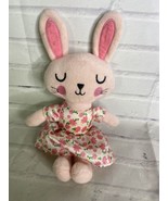 Happy Go Fluffy Pink Bunny Rabbit Girl 10in Plush Walgreens Floral Satin... - £11.62 GBP