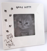 PHOEBE &amp; LUCKY Ceramic Picture Frame Good Kitty Cat Demdaco  Holds 4&quot; x ... - £7.98 GBP