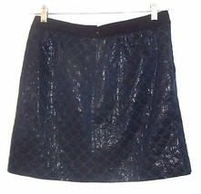 Anne Taylor Loft Petites Black Geometric Print Skirt w/Metallic Sheen Sz 10P - £21.57 GBP
