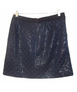 Anne Taylor Loft Petites Black Geometric Print Skirt w/Metallic Sheen Sz... - £21.52 GBP