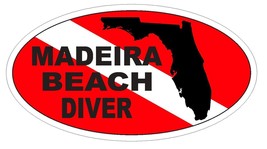 Madeira Beach Oval Bumper Sticker or Helmet Sticker D3734 Florida - £1.11 GBP+