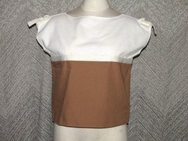 Vintage MP Sport Womens Crop Top Size 10 Knit &amp; Tweed Boat Neck Sleeveless Shirt - £13.41 GBP