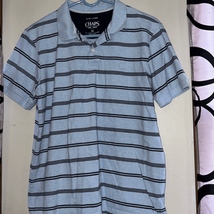 Chaps men’s blue striped polo top size medium - £7.74 GBP