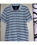 Chaps men’s blue striped polo top size medium - $9.80