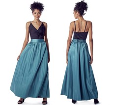 New Tov Holy Blue Pleated Faux Leather Maxi Skirt Sizes S M L XL MSRP $152 - £71.31 GBP