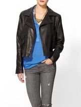 NWT Theory Pavati Black Moto Biker Leather Jacket sz 00 4 6 $1215 retail - £470.82 GBP