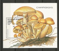 Souvenir Sheet from Benin depicting mushrooms, 1998, CTO - $2.00