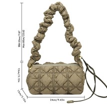 Quilted crossbody bag pleated bubble casual cylindrical underarm bag female solid color thumb200