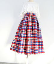 Winter Plaid Pleated Skirt Outfit Women Woolen Plus Size Pleated Skirt image 11