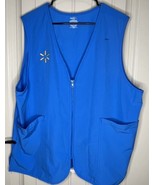 Walmart Employee Vest XL Large Blue Zip-Up With Embroidered Spark Logo &amp;... - £23.16 GBP